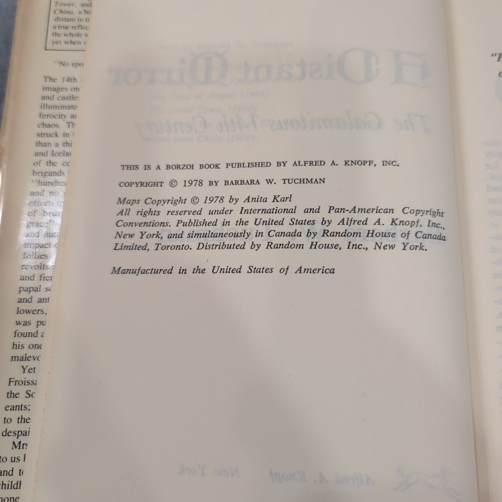 A Distant Mirror The Calamitous 14th Century Barbara W Tuchman Hardcover History - Picture 5 of 5